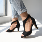 Zola Print T-Strap Heel - Midnight Black lifestyle