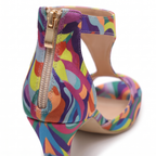 Zola Print T-Strap Heel - Kaleidoscope Print