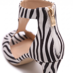 Zola Print T-Strap Heel - Zebra Print