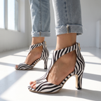 Zola Print T-Strap Heel - Zebra Print lifestyle